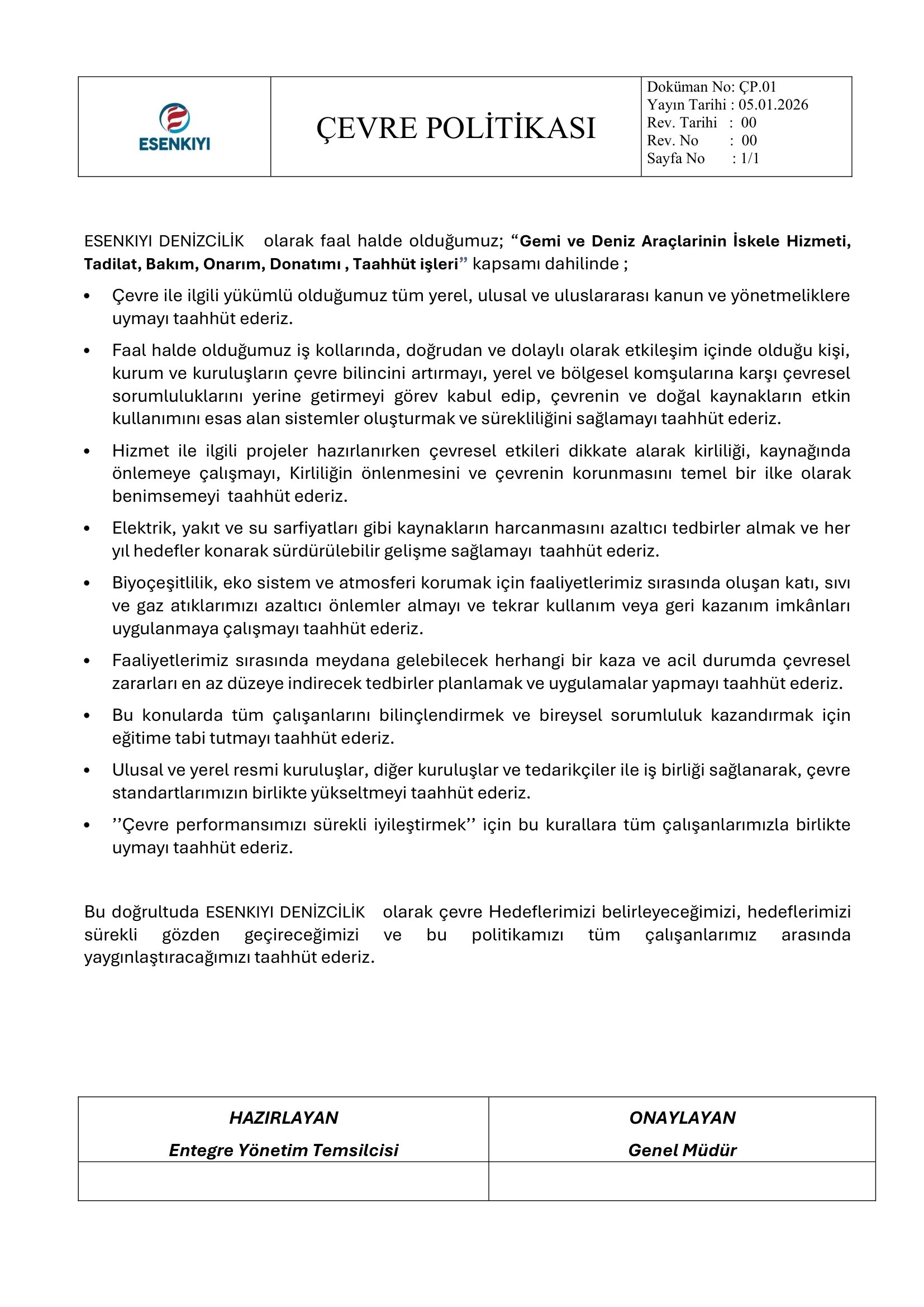 CEVRE POLİTİKASI
